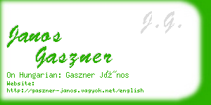 janos gaszner business card